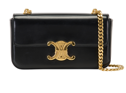 Claude Chain Shoulder Bag, Leather, Black, CU 52, B/DB, 2*